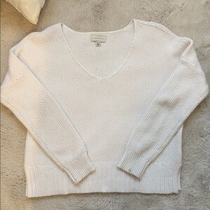 Lucky Brand Cream Knit V-Neck Sweater